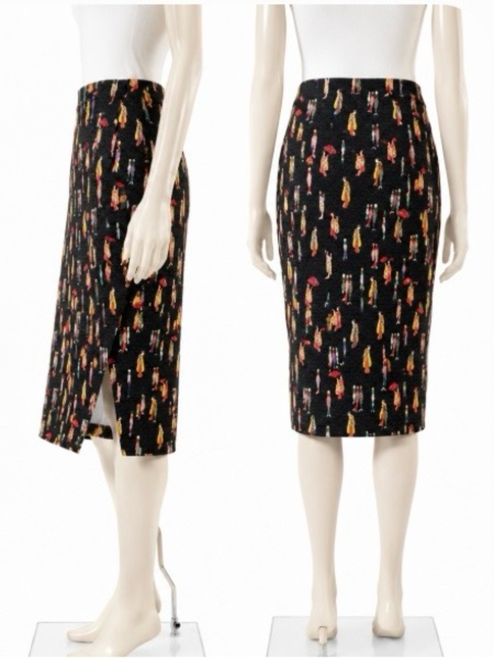 NWT RARE VTG FARM Rio (Oriental Print) Faux-Wrap Pencil Skirt